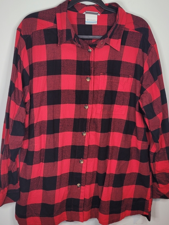 Columbia Tops - Columbia Women's Red and Black Buffalo Plaid Button-Down Shirt